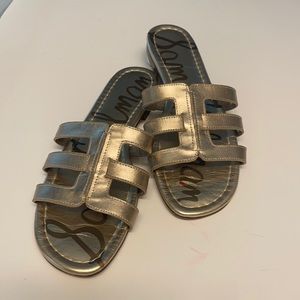 Sam Edelman “Berit” Gold Leather Sandals Sz.-9 1/2